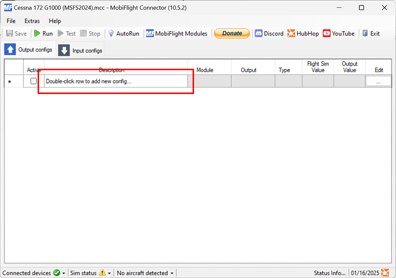 Configuring the output –MobiFlight documentation