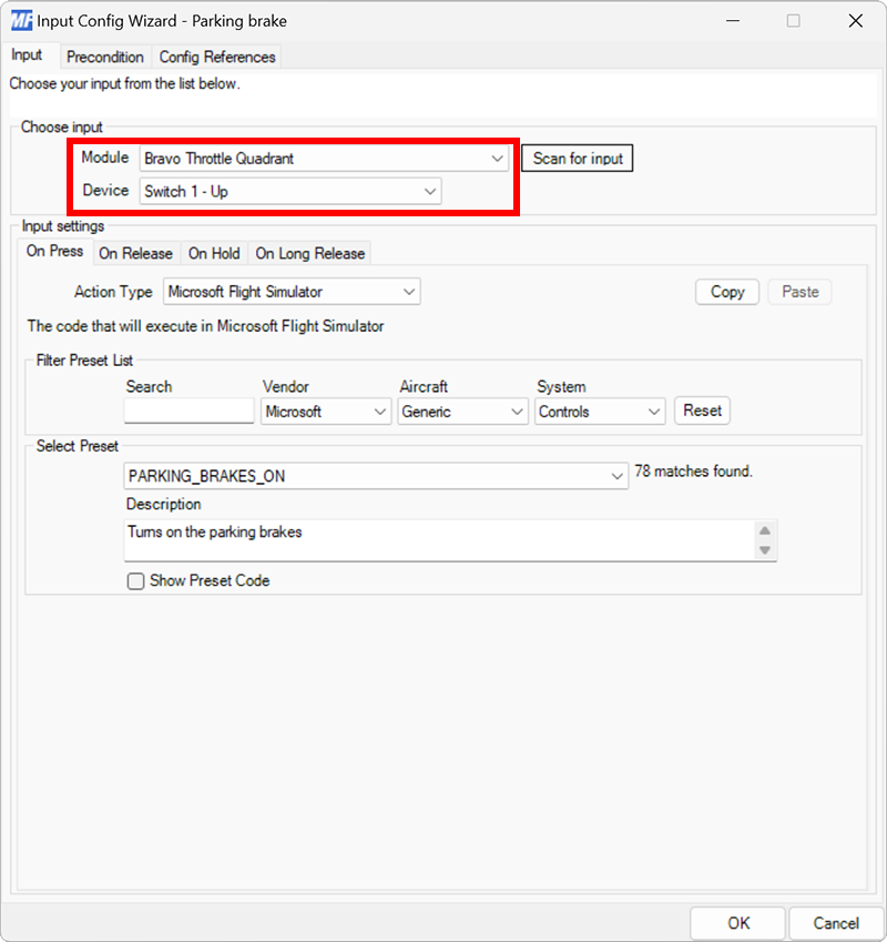 Configuring inputs –MobiFlight documentation